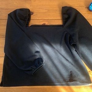 Madewell Crepe Square-Neck Puff Sleeve Top XXL